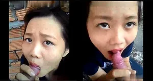 Tình nhân mút cục thịt ở vườn sau nhà